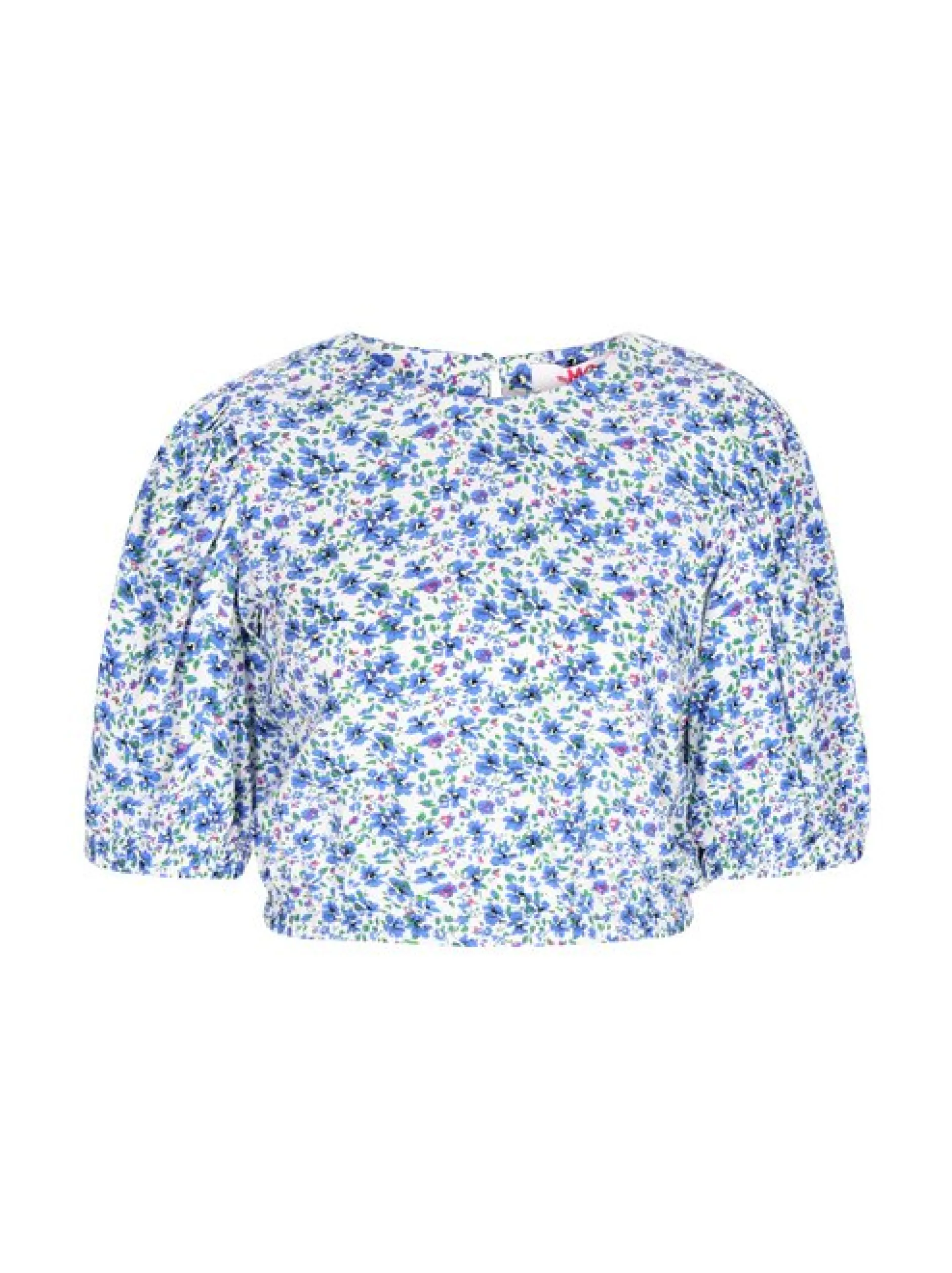 MyMo Damen Bluse in blau - Ausschnitt: Rundhals