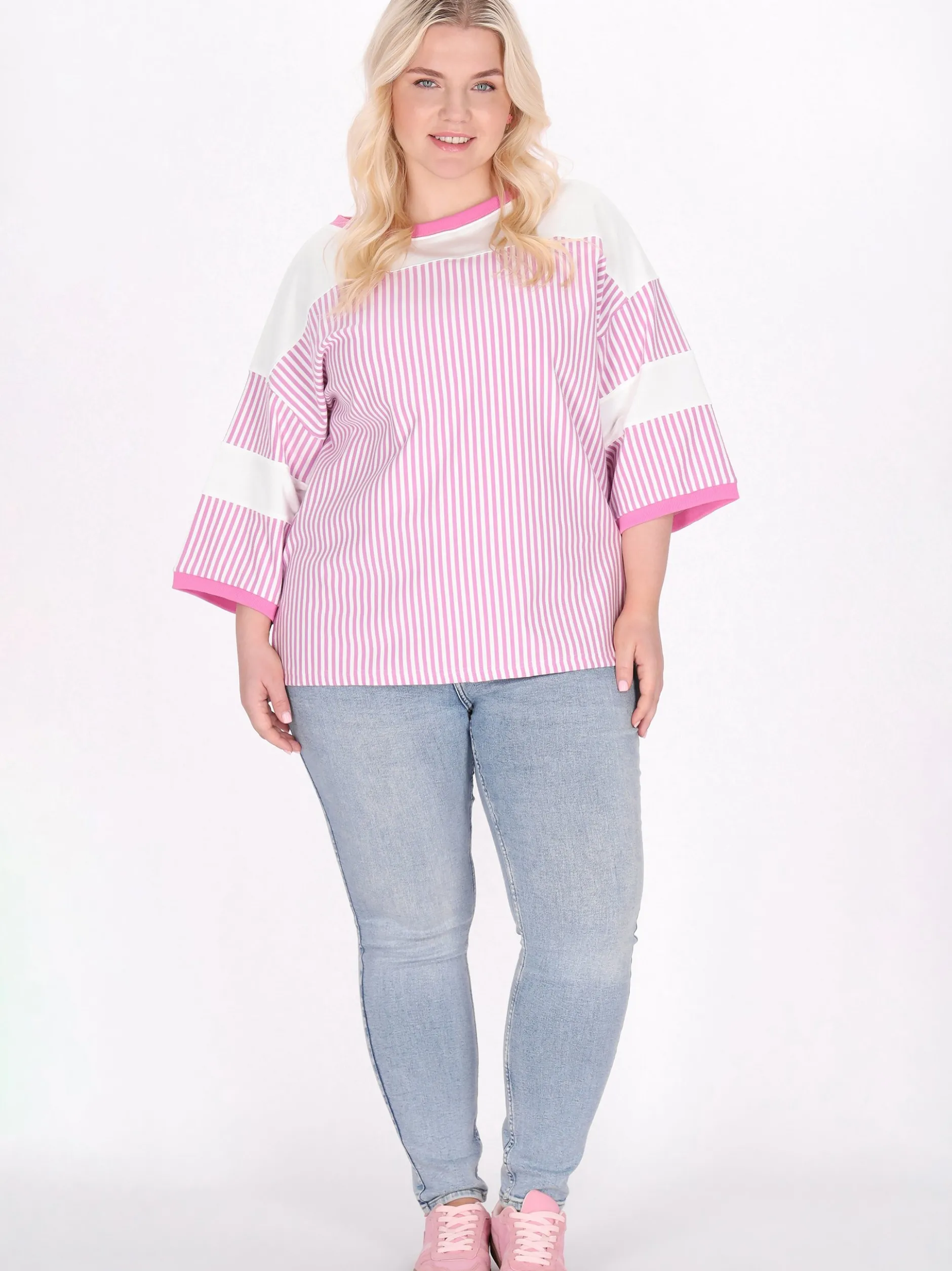 MyMo Damen Bluse in großen Größen in pink