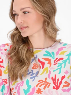 MyMo Damen Bluse in orange - Ausschnitt: Rundhals