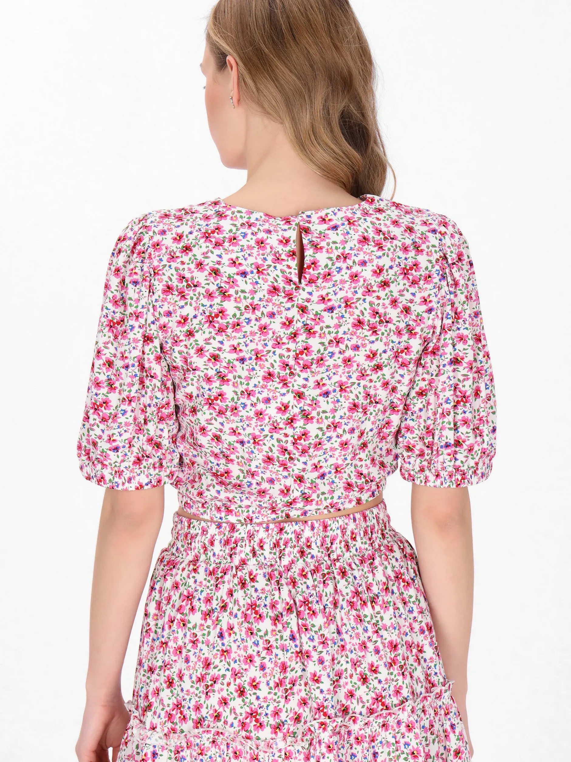 MyMo Damen Bluse in pink - Ausschnitt: Rundhals
