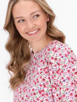 MyMo Damen Bluse in pink - Ausschnitt: Rundhals