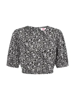 MyMo Damen Bluse in schwarz - Ausschnitt: Rundhals