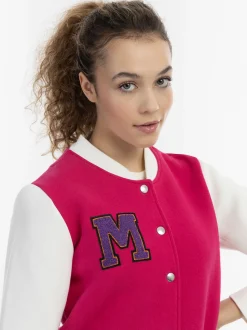 MyMo Damen Collegejacke in pink