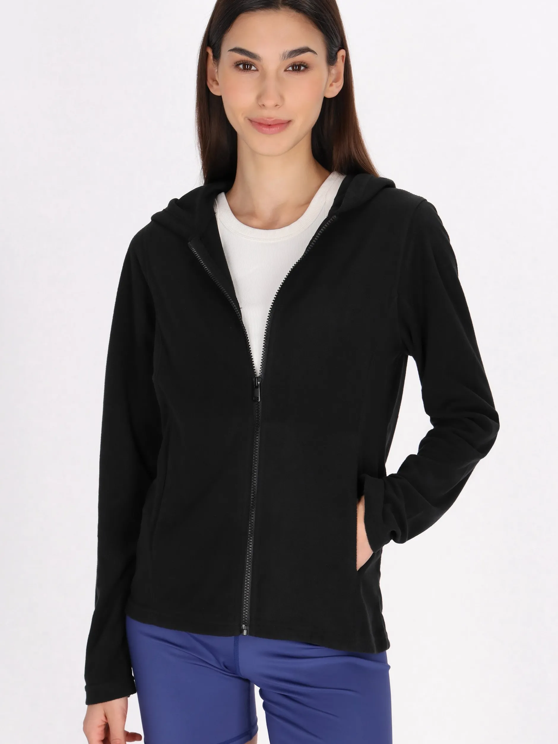 MyMo Damen Fleecejacke in schwarz