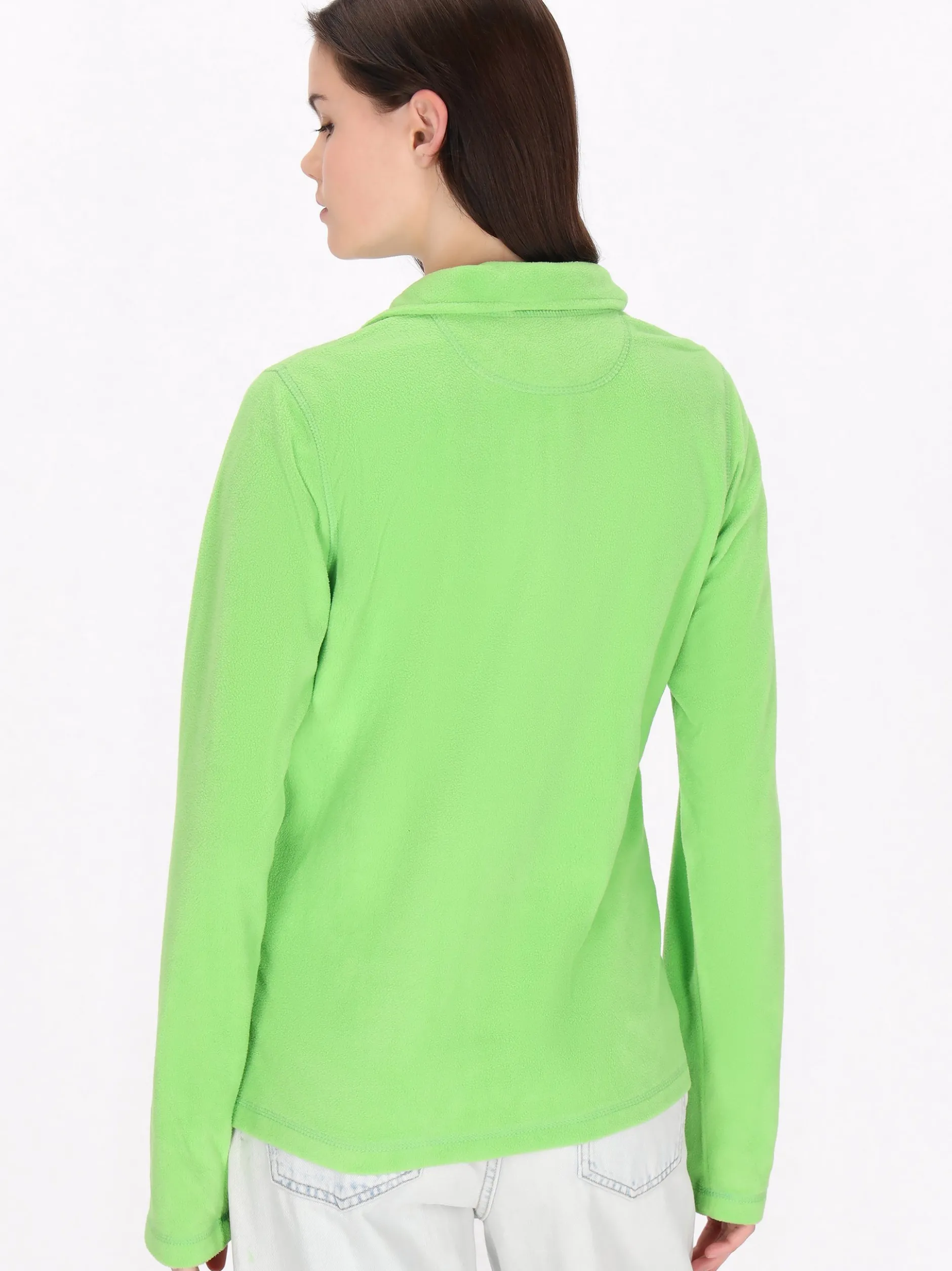 MyMo Damen Fleecepullover in grün