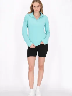 MyMo Damen Fleecepullover in türkis