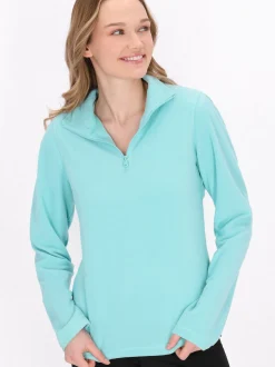 MyMo Damen Fleecepullover in türkis