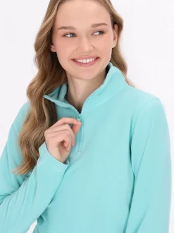 MyMo Damen Fleecepullover in türkis