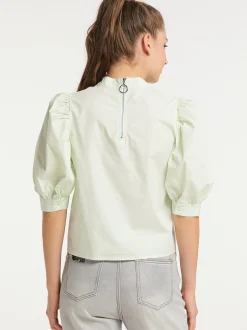 MyMo Damen Hemdbluse in mint - Ausschnitt: Envelope