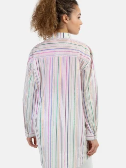 MyMo Damen Hemdblusenkleid in mehrfarbig - Länge: lang
