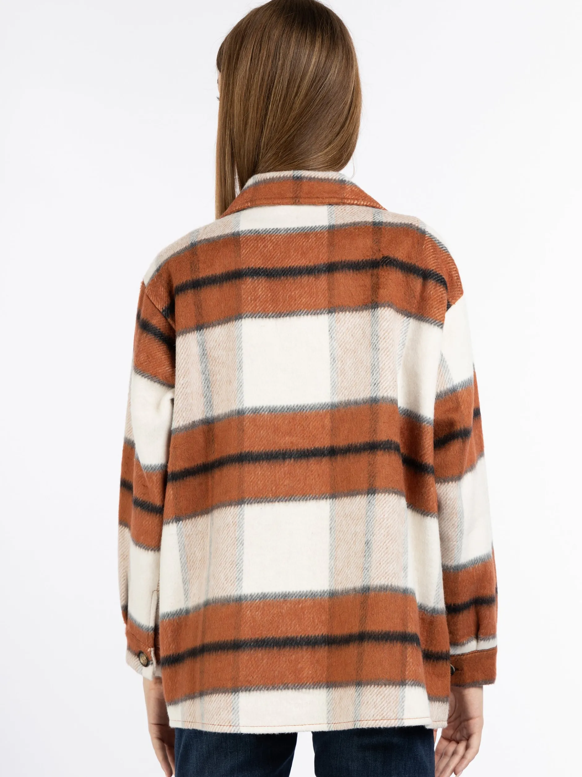 MyMo Damen Hemdjacke in braun - Ausschnitt: Envelope