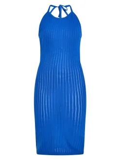 MyMo Damen Kleid in blau - Ausschnitt: V-Ausschnitt