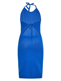 MyMo Damen Kleid in blau - Ausschnitt: V-Ausschnitt