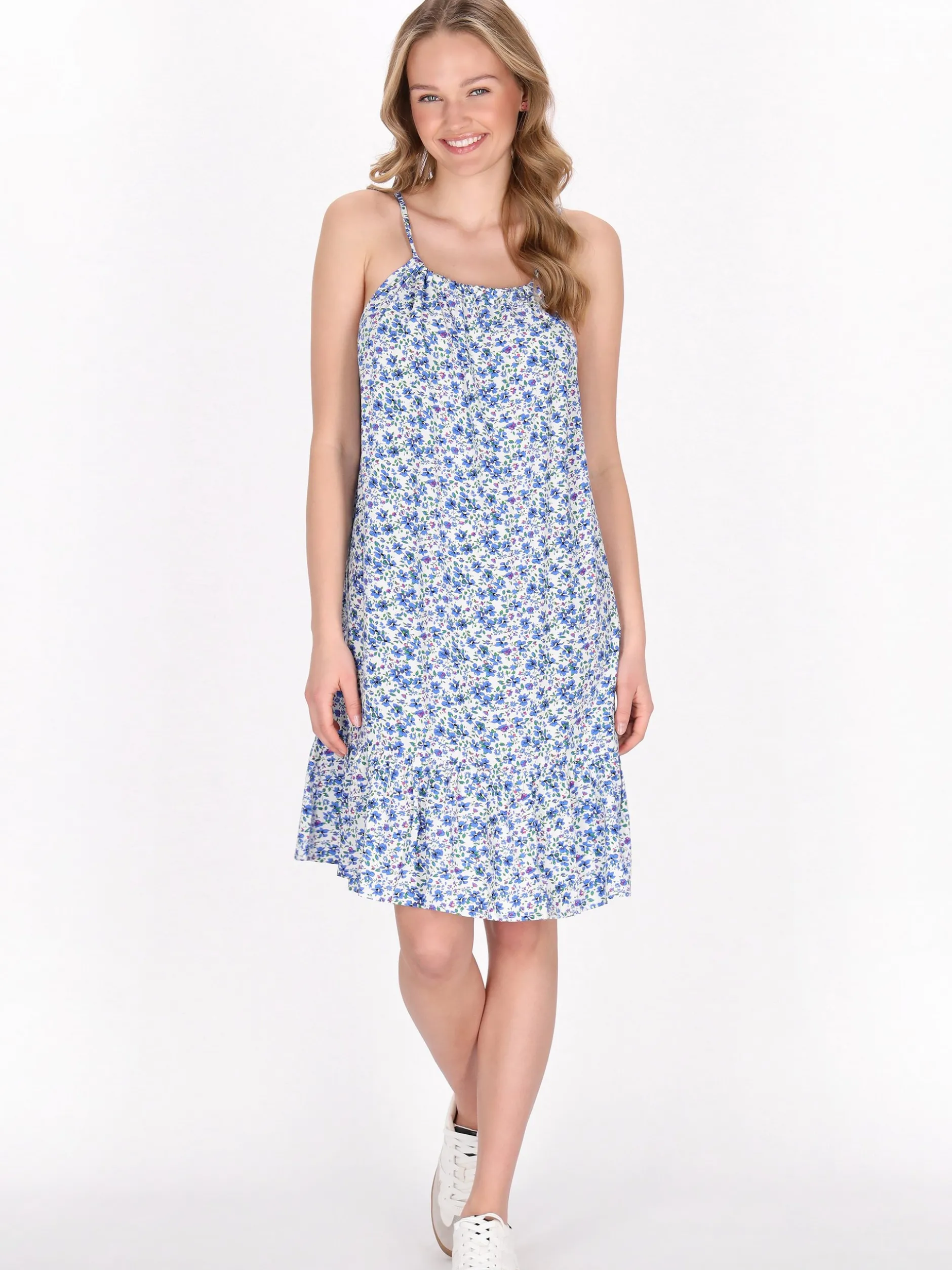 MyMo Damen Kleid in blau - Länge: mittel