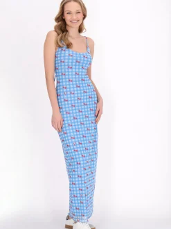 MyMo Damen Kleid in blau - Länge: mittel