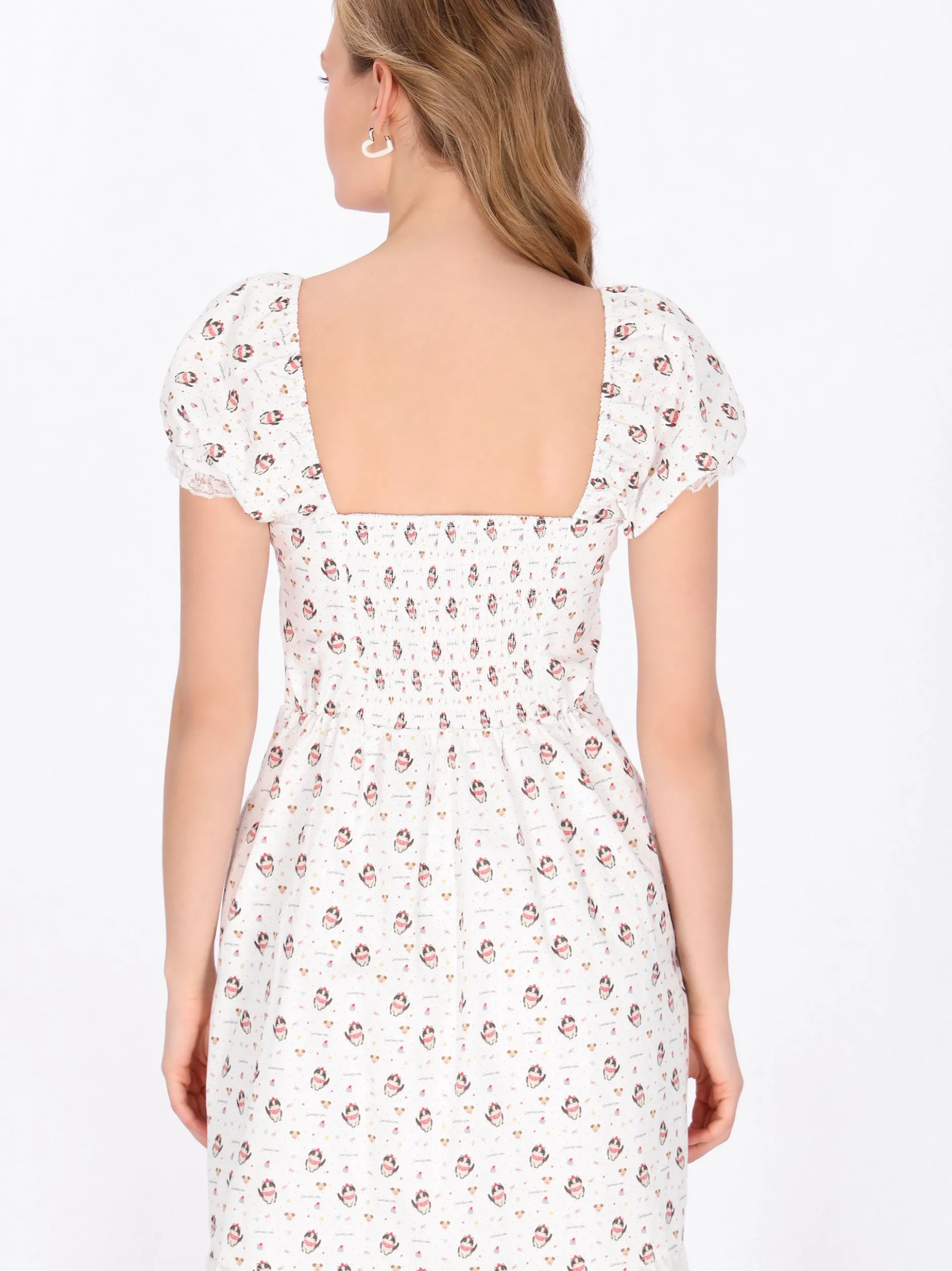 MyMo Damen Kleid in ecru - Länge: mittel