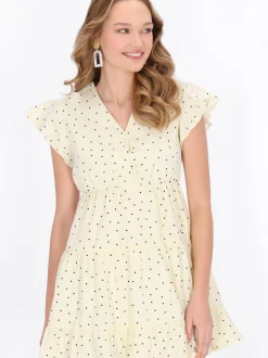 MyMo Damen Kleid in gelb - Länge: mittel