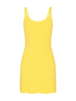 MyMo Damen Kleid in gelb - Länge: mittel