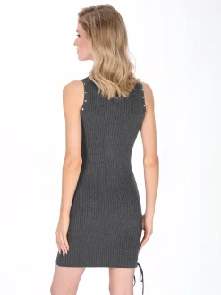 MyMo Damen Kleid in grau - Ausschnitt: Rundhals