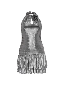 MyMo Damen Kleid in grau - Länge: mittel