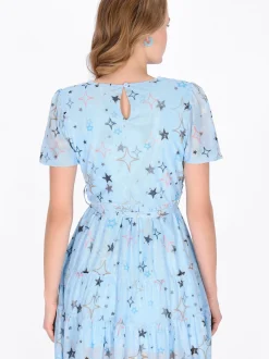 MyMo Damen Kleid in hellblau - Ausschnitt: Rundhals
