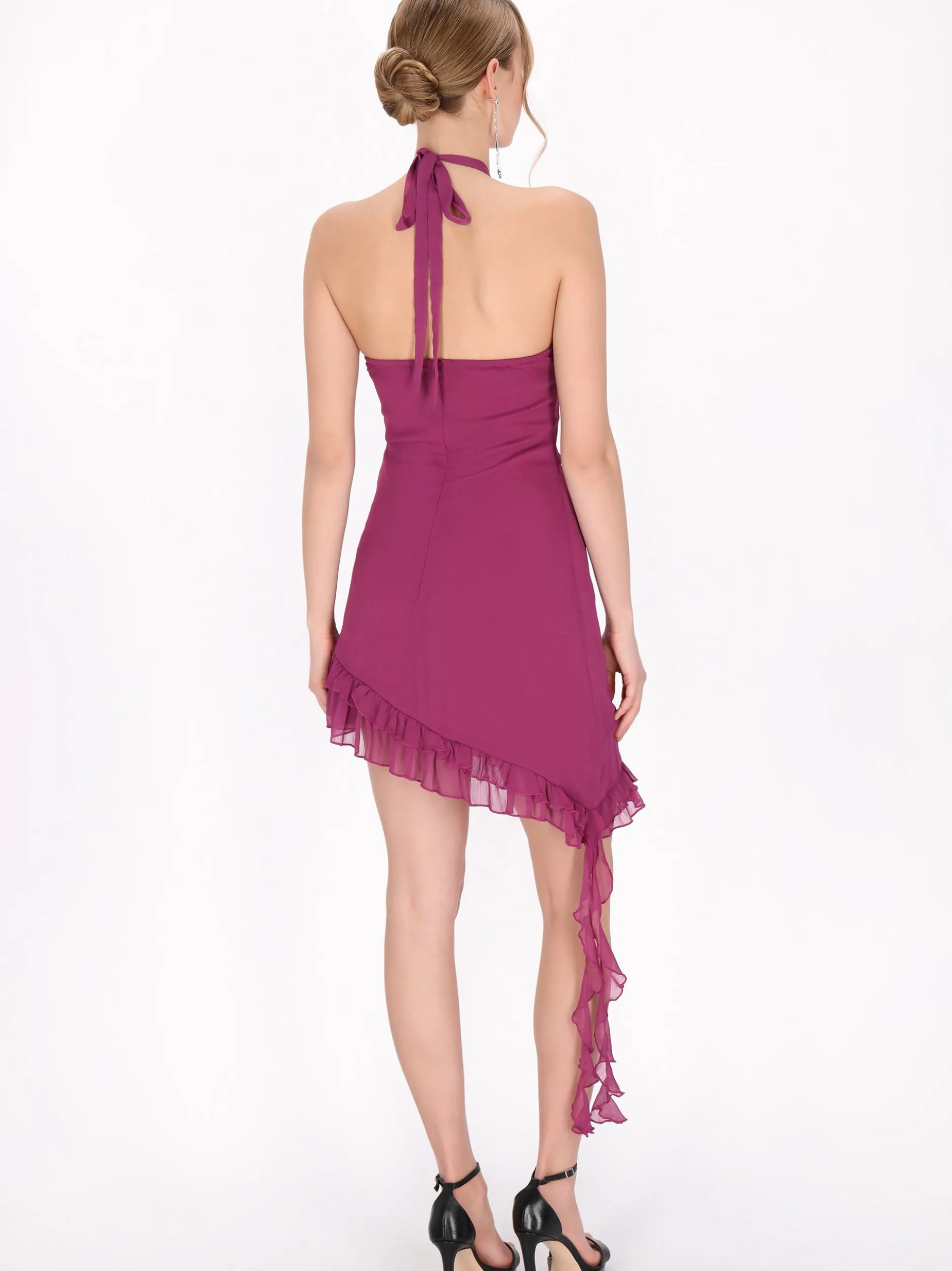 MyMo Damen Kleid in lila - Länge: mittel