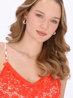 MyMo Damen Kleid in orange - Länge: kurz