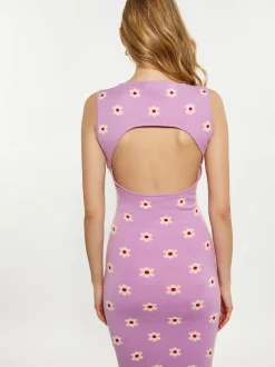MyMo Damen Kleid in purple - Ausschnitt: Rundhals