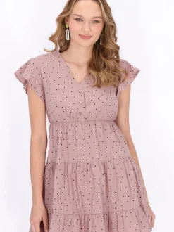 MyMo Damen Kleid in purple - Länge: mittel