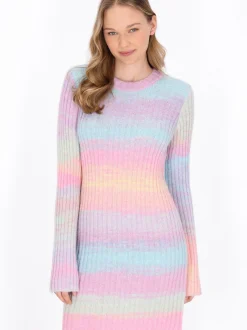 MyMo Damen Kleid in rosa - Ausschnitt: Rundhals