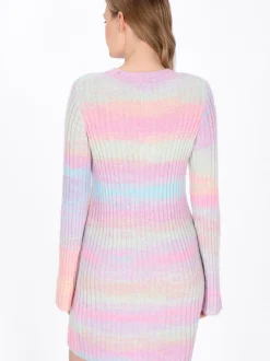 MyMo Damen Kleid in rosa - Ausschnitt: Rundhals