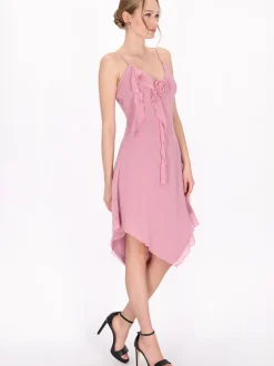 MyMo Damen Kleid in rosa - Länge: mittel