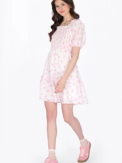 MyMo Damen Kleid in rosa - Länge: mittel