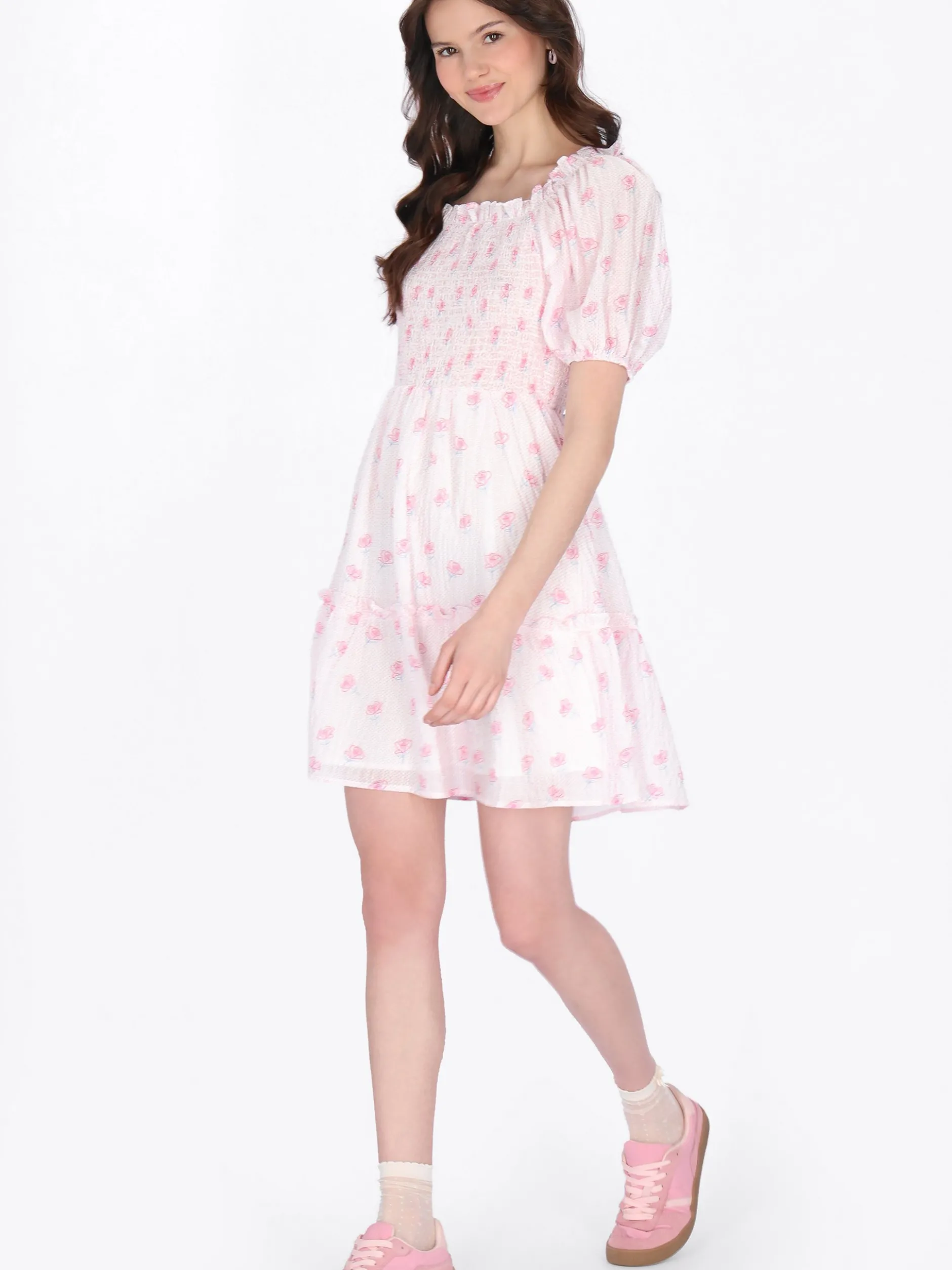 MyMo Damen Kleid in rosa - Länge: mittel