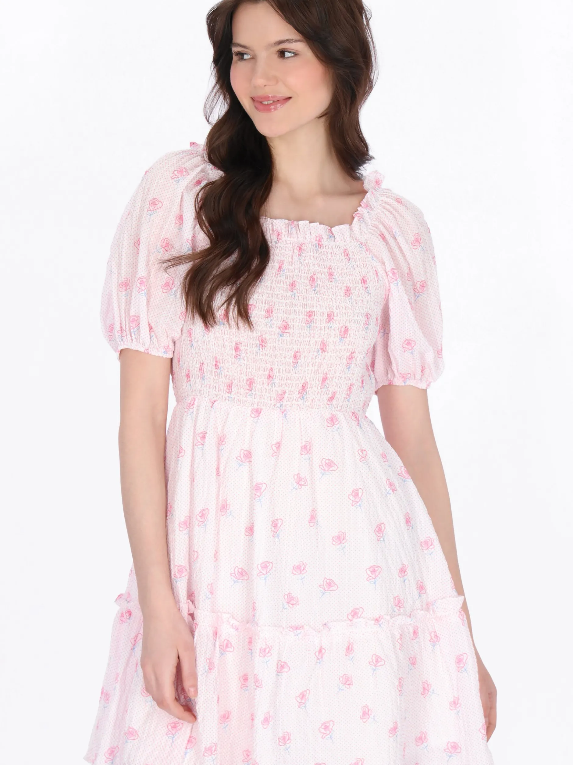 MyMo Damen Kleid in rosa - Länge: mittel
