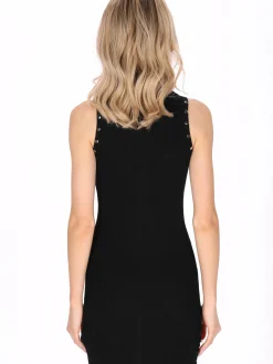 MyMo Damen Kleid in schwarz - Ausschnitt: Rundhals
