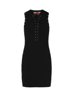 MyMo Damen Kleid in schwarz - Ausschnitt: Rundhals