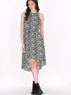 MyMo Damen Kleid in schwarz - Länge: mittel