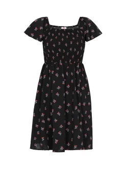 MyMo Damen Kleid in schwarz - Länge: mittel