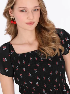 MyMo Damen Kleid in schwarz - Länge: mittel