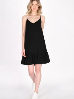 MyMo Damen Kleid in schwarz - Länge: mittel