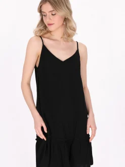 MyMo Damen Kleid in schwarz - Länge: mittel
