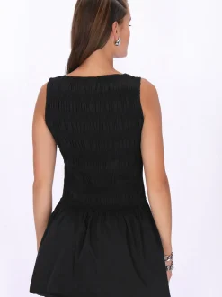 MyMo Damen Kleid in schwarz - Länge: mittel