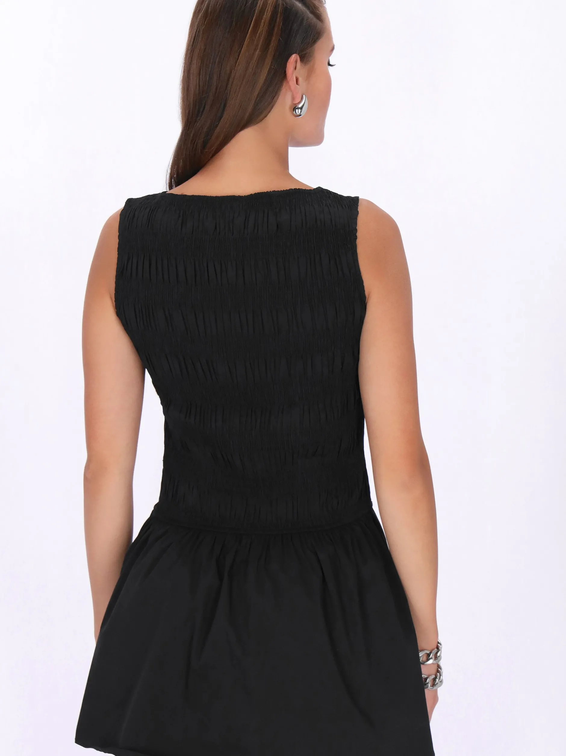 MyMo Damen Kleid in schwarz - Länge: mittel