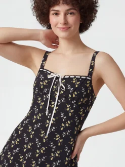 MyMo Damen Kleid in schwarz - Länge: mittel