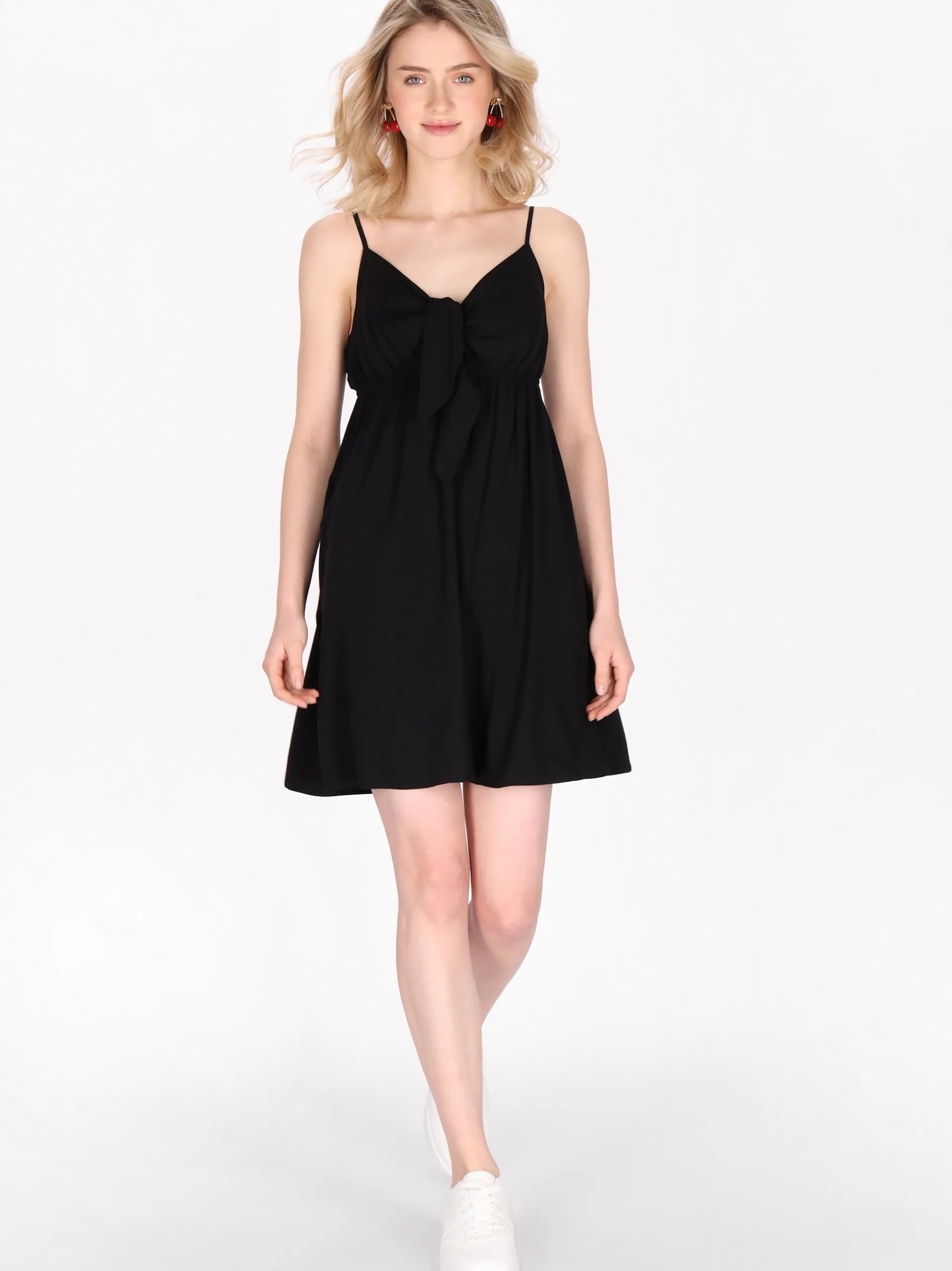 MyMo Damen Kleid in schwarz - Länge: mittel
