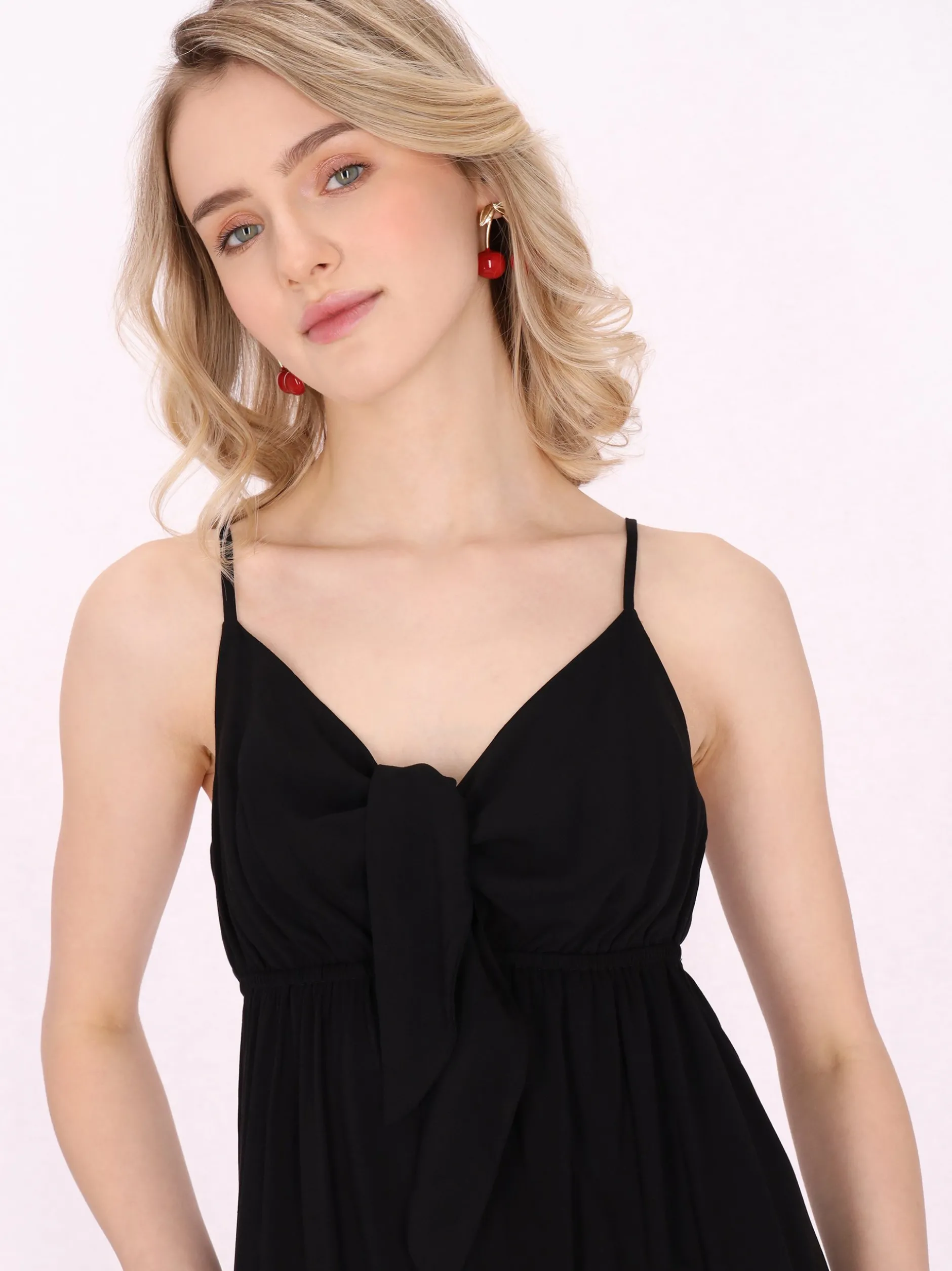 MyMo Damen Kleid in schwarz - Länge: mittel