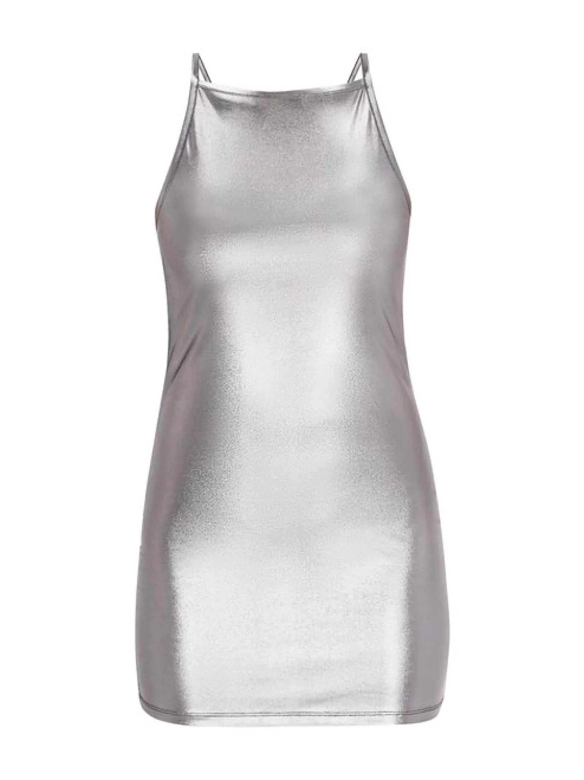 MyMo Damen Kleid in silber - Länge: mittel