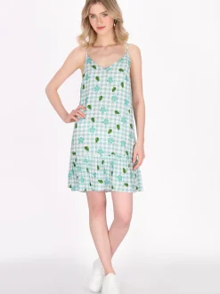 MyMo Damen Kleid in türkis - Länge: mittel