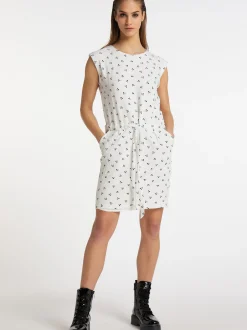MyMo Damen Kleid in weiß - Ausschnitt: Rundhals